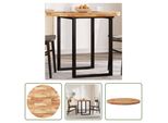 The Living Store Piano Tavolo Rotondo Ø90X4 Cm In Legno Massiccio Di Acacia