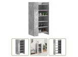 The Living Store Scarpiera Cemento Grigio 52X37,5X100 Cm Materiale Legno