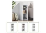The Living Store Madia Bianca 30X42,5X93 Cm Materiale A Base Di Legno