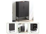 The Living Store Credenza Nera 68X39X111,5 Cm Acciaio Laminato A Freddo
