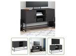 The Living Store Credenza Schwarz 36X39X123 Cm Stahl