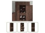 The Living Store Credenza Marrone Effetto Rovere 70X42,5X185 Cm Materiale A Base Di Legno