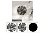 The Living Store Specchio Nero 40X2,5 Cm Ferro Rotondo Per Uso Interno