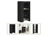 The Living Store Scarpiera Nera 52X37,5X100 Cm Materiale In Legno