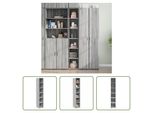 The Living Store Credenza Grey Sonoma Rovere 30X41X185 Cm Materiale Legno
