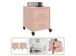 The Living Store Comodini 2 Pz. Rosa 36X39X43,5 Cm In Acciaio