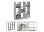The Living Store Libreria Cemento Grigio 102X32X108 Cm Materiale Legno
