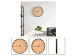 The Living Store Orologio Da Parete Marrone Ø39 Cm Materiale Ferro E Legno