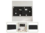 The Living Store Vetrina Nera 100X8,5X50 Cm Materiale In Legno