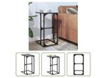 The Living Store Tavolino Con Piano In Vetro Nero 40X30X61,5 Cm In Acciaio