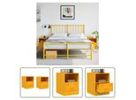 The Living Store Comodini 2 Pz. Giallo Senape 34,5X39X44 Cm In Acciaio