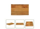 The Living Store Piano Del Tavolo Con Bordo Ad Albero 50X20X2,5 Cm In Legno Massiccio Di Mango