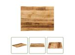 The Living Store Piano Del Tavolo Con Bordo Ad Albero 90X60X2,5 Cm Legno Massiccio Di Mango Grezzo