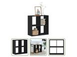 The Living Store Libreria Nera 68,5X32X68,5 Cm Materiale A Base Di Legno