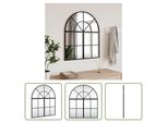 The Living Store Specchio Da Parete Nero 60X70 Cm Ferro Curvo