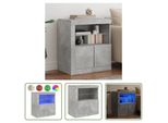 The Living Store Credenza Con Luci Led Grigio Cemento 60,5X37X67 Cm