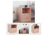 The Living Store Comodino Rosa 34,5X39X44 Cm In Acciaio