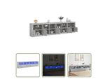 The Living Store Credenza Con Luci Led Grigio Cemento 283X37X67 Cm
