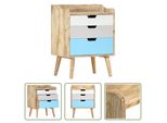 Comodino The Living Store 47 X 35 X 63 Cm In Legno Massiccio Di Mango
