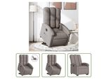 The Living Store Poltrona Relax Con Ausilio Per L'alzata In Tessuto Electric Taupe