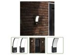 The Living Store Applique Da Esterno A Led Con Sensore 2 Pezzi In Alluminio Pressofuso Nero