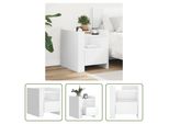 The Living Store Comodino Bianco 45X50X50 Cm In Materiale Ligneo