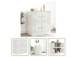 The Living Store Madia Bianca 67X39X73 Cm Acciaio