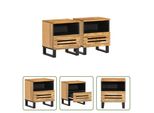 The Living Store Comodini 2 Pezzi 40X34X46 Cm Legno Di Mango Grezzo