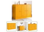 The Living Store Credenza Giallo Senape 99X39X73 Cm In Acciaio