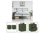 The Living Store Comodini 2 Pz. Verde 34,5X39X44 Cm Acciaio