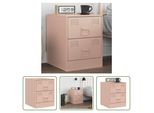 The Living Store Comodino Rosa 34,5X39X44 Cm In Acciaio