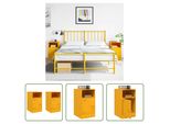 The Living Store Comodini 2 Pezzi Giallo Senape 34,5X39X62 Cm In Acciaio