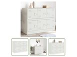 The Living Store Madia Bianca 99X39X73 Cm Acciaio