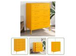 The Living Store Credenza Giallo Senape 68X39X89 Cm In Acciaio