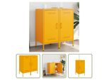 The Living Store Credenze 2 Pezzi Giallo Senape 36X39X79 Cm Acciaio Laminato A Freddo