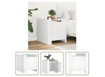 The Living Store Comodino Bianco 45X50X50 Cm In Materiale Ligneo