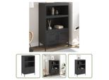 The Living Store Credenza Schwarz 68X39X113 Cm Stahl