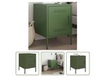 The Living Store Comodino Verde Oliva 36X39X50,5 Cm In Acciaio