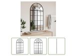 The Living Store Specchio Da Parete Nero 60X110 Cm Ferro Curvo