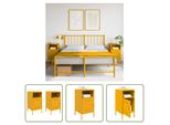 The Living Store Comodini 2 Pezzi Giallo Senape 36X39X68 Cm Acciaio Laminato A Freddo
