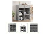 The Living Store Credenza Cemento Grigio 80X42,5X93 Cm Materiale A Base Di Legno