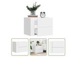 The Living Store Comodino Da Parete Bianco 45X30X35 Cm