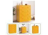 The Living Store Credenza Giallo Senape 67X39X83 Cm Acciaio