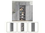 The Living Store Credenza Grey Sonoma 70X41X185 Cm Materiale A Base Di Legno