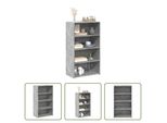 The Living Store Credenza In Cemento Grigio 70X41X124 Cm Materiale In Legno