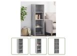 The Living Store Credenza Grey Sonoma 40X41X124 Cm Materiale A Base Di Legno
