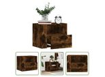 The Living Store Comodino A Parete In Rovere Fumé 45X30X35 Cm
