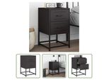 The Living Store Comodino Nero 36X39X60,5 Cm In Acciaio