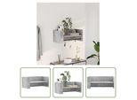 The Living Store Mensola A Muro Grigio Cemento 70,5X35X30,5 Cm Materiale A Base Di Legno