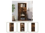 The Living Store Credenza In Rovere Fumé 50X42,5X124 Cm Materiale In Legno